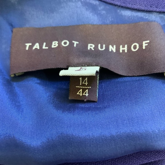Talbot Runhof Purple Blue Long Asymmetrical Neck Designer Gown sz 14-runs small - Picture 7 of 12